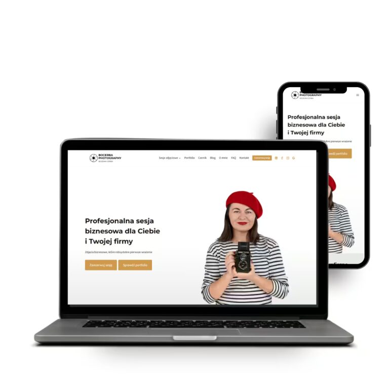 strona internetowa dla fotografa fotografki wizerunkowej biznesowej z portoflio i rezerwacją studia online